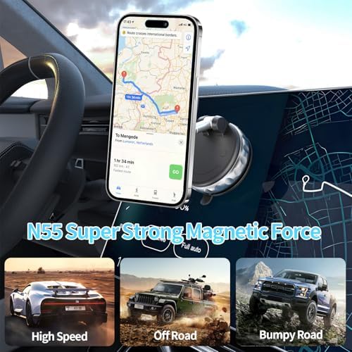 2025 Advanced Vacuum Suction Magnetic Phone Holder – Ultra-Foldable 360° Adjustable Car Mount for Seamless Hands-Free Connectivity in Vehicles, Gyms, and Smooth Surfaces – Universal Compatibility for Optimal Device Stability and Convenience