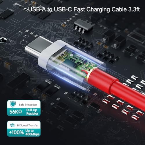 Ultra-Fast Dual Port One Plus Car Charger – 100 W PD Adapter with 2 Durable Cables for One Plus 13, 12, and More – Universal Compatibility with Samsung & i Phone – Compact Travel Essential for Rapid Charging on the Go – Built-in Safety Features for Overheating Protection