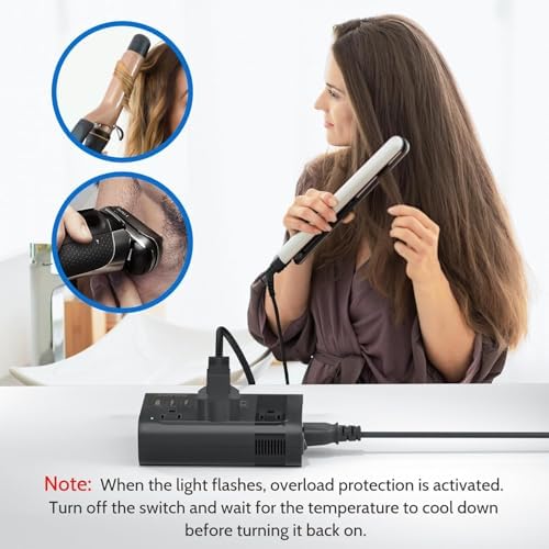 Global Travel Power Converter – DOACE 350 W Voltage Transformer for 220 V to 110 V Conversion with 50 Hz to 60 Hz Frequency Adjustment – Lightweight Universal Adapter for Seamless Device Compatibility Worldwide