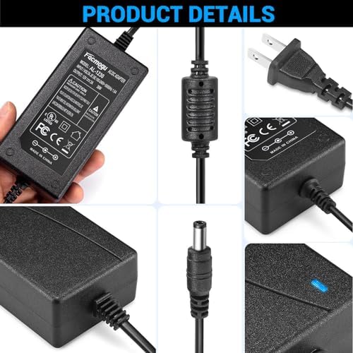 High-Efficiency 12 V 8 A AC to DC Power Adapter – 96 W Switching Supply for LED Strip Lights – 6.7 ft Power Cord – Universal Compatibility with 5.5 mm x 2.5 mm & 2.1 mm Connectors – Robust, Long-Lasting Power Solution for Home and Professional Use – Enhanced Performance & Economical Design