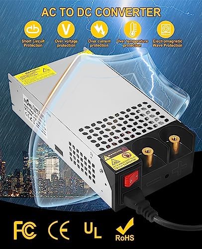 Eagwell 600 W 12 V AC to DC Power Supply Converter – High-Efficiency SMPS Adapter for RVs, LED Strips, and LCD Monitors – Reliable 50 A Output with Safety Features for Versatile Applications and Enhanced Performance