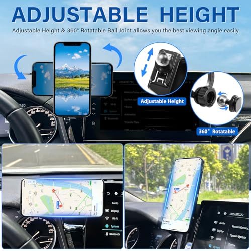 Custom-Fit 360-Degree Rotation Car Phone Holder for Toyota Corolla 2019-2025 & Corolla Cross 2022-2025 – Hands-Free Cell Phone Cradle with 8-Inch Screen Compatibility – Elevate Driving Safety and Convenience with Sturdy, Easy-Install Mount