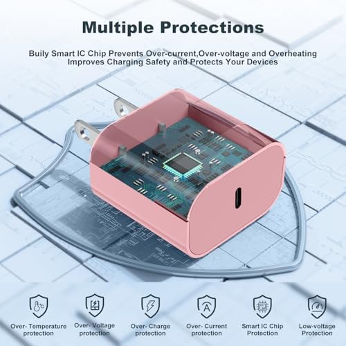 Revolutionary 2-in-1 USB C Charger for i Phone and Apple Watch – 6 ft Magnetic Fast Charge Cable with 20 W Power Adapter – Stylish Blue Design for Optimal Portability and Efficiency