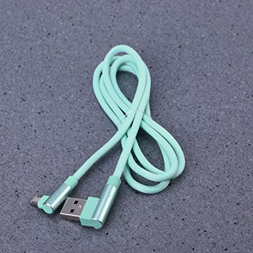 90-Degree USB Micro Cable – 1 m Nylon Braided Right Angle Charger for Universal Phones – Fast 2.4 A Data Transmission – Durable & Tangle-Free Connectivity Solution for Enhanced Performance