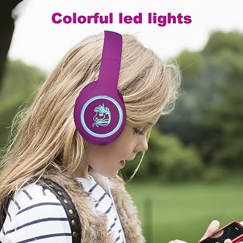 Charming Cat Ear Kids Bluetooth Headphones – Stylish Wireless On-Ear Design with Volume Limiter & LED Lights for Safe Listening – Compatible with Amazon Fire Tablets, Laptops, and More (Vibrant Pink) – Ideal for Toddlers and Young Music Lovers!