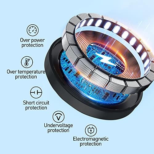 Sleek Wireless Charging Pad for Desk by JE Make IT Simple – Fast Qi-Enabled Charger for i Phone 16/15/14/13/12, Samsung, and Air Pods – Grommet Design for Clutter-Free Workspaces with Overcharge Protection and Elegant Black Finish