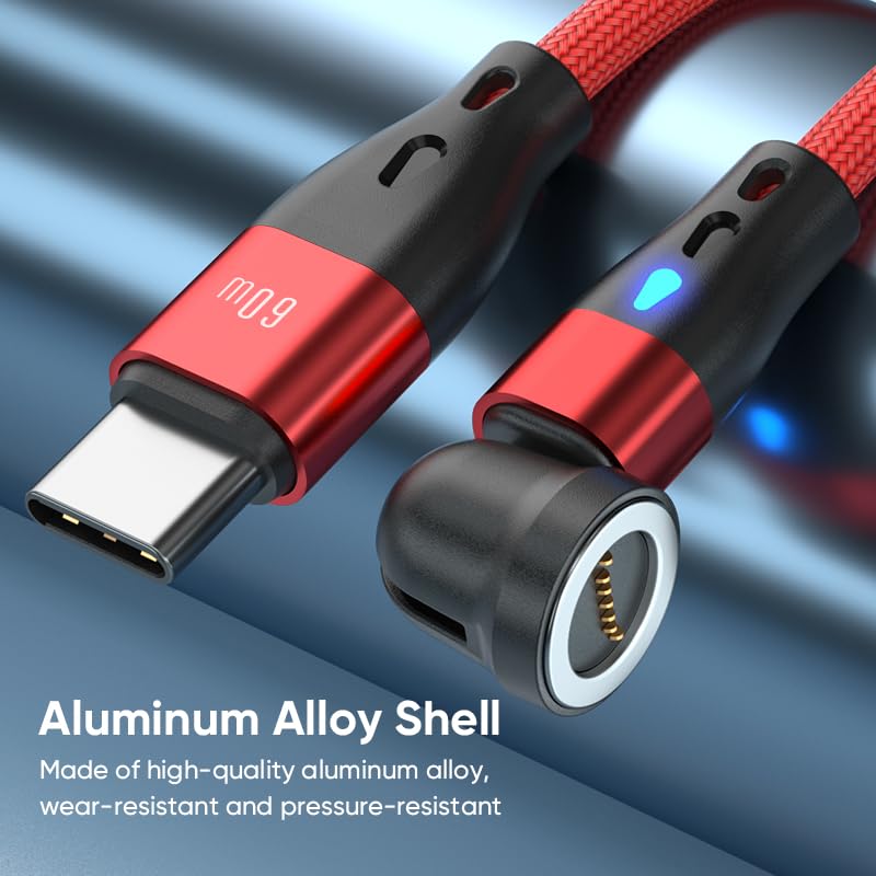 Magnetic 60 W USB C Cable Duo – Fast Charging & Data Transfer for i Phone, Android, i Pad, Samsung, Pixel & Mac Book – 6.6 ft Convenience & Enhanced Compatibility for All Devices