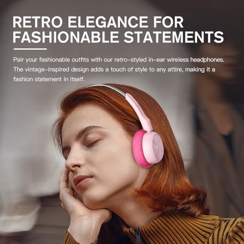 Nostalgic Retro Wireless Bluetooth Headphones – 60-Hour Battery Life, Lightweight Comfort, Built-in Microphone, Dual Device Pairing & Custom Sound App for an Immersive 80 s & 90 s Audio Adventure – Ideal for Active Music Enthusiasts and Daily Listening