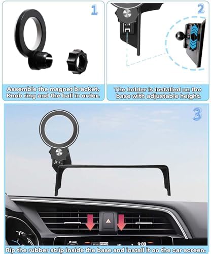 Revolutionize Your Honda Civic Driving Experience with the Premium Magnetic Phone Holder – 360-Degree Rotating Mount for 5/7-Inch Screens | Hands-Free Convenience & Enhanced Safety | Perfect Smartphone Cradle for 2016-2021 Models