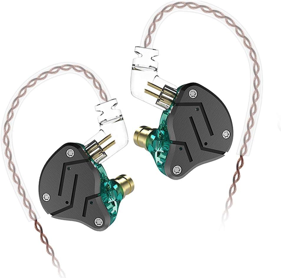 KZ ZSN Dual Driver In-Ear Monitor Earbuds with Detachable Cable – Exceptional Clarity & Hi-Res Noise Cancellation in Stylish Cyan, Perfect for Audiophiles and Everyday Use, Enhanced Compatibility for All Devices