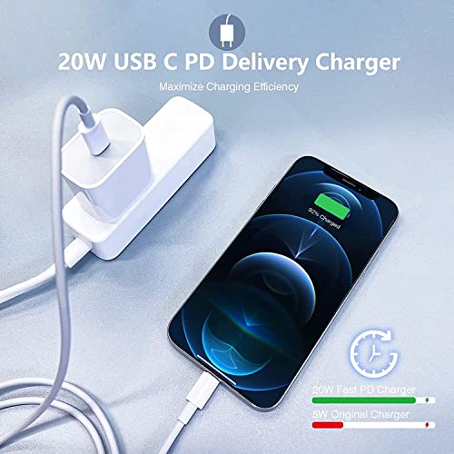 Ultra-Compact 20 W PD USB C Fast Charging Duo: Dual Wall Charger Set with High-Speed Cables for i Phone 16/15 & i Pad Compatibility – Streamlined Portability, Enhanced Safety Features, and Rapid Power Delivery for Everyday Use