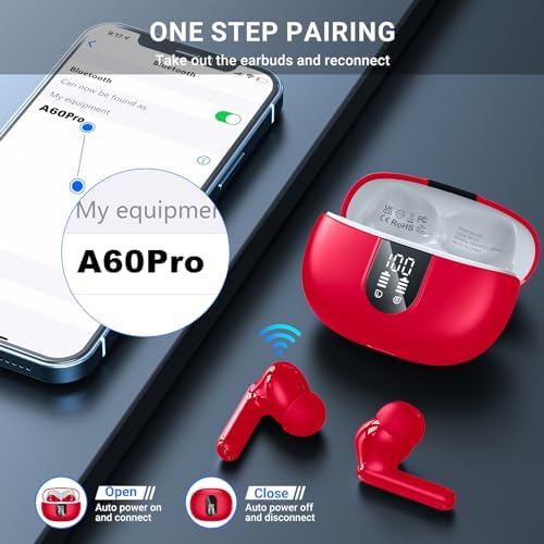 Elevate Your Audio Experience with Aoslen Wireless Earbuds – 2024 Hi-Fi Stereo Headphones Featuring 4 ENC Noise-Canceling Microphones, 42-Hour Playtime & Bluetooth 5.3 Connectivity – Perfect for Android & i OS Users, Sleek Design with LED Power Display for Ultimate Convenience