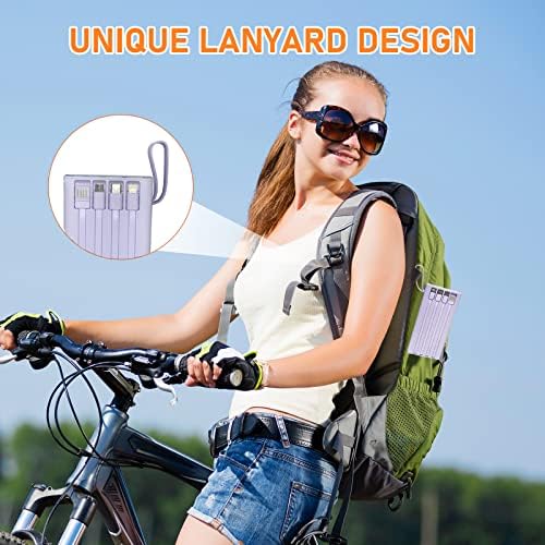 Ultimate 10,000 m Ah Portable Charger with Built-In Cables & LED Display – Fast Charging Power Bank for i Phone, Samsung & More – Essential Travel Companion with Integrated LED Lamp for On-the-Go Power Solutions