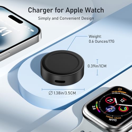 Elevate Your Charging Experience with the Elebase Ultra-Fast Magnetic Portable Apple Watch Charger – Seamless Wireless Solution for Series 10, 9, 8, 7, 6, Ultra 2 & SE – USB-C & i Phone Compatible – Lightweight, Durable, and Perfect for On-the-Go Power Management and Efficiency