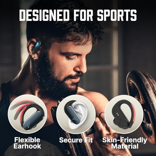 Experience Unmatched Audio Freedom with VOKALEN Reflex Pro Wireless Sport Earbuds – Superior Active Noise Cancellation, IP68 Waterproof Design, Ergonomic Secure Fit, and 50-Hour Battery Life for Uninterrupted Workouts and Leisure Activities (Black)