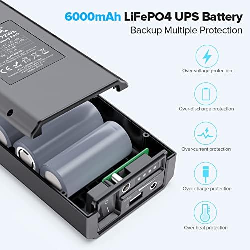 NASTIMA 12 V 6000 m Ah Lithium Iron Phosphate Power Bank – Versatile Multi-Output Portable Charger with 14.6 V 1.5 A Charger, 2000 Charge Cycles, Ideal for LED Strips, CCTV Cameras, and Mobile Devices – Reliable Energy for Outdoor Adventures and Daily Use