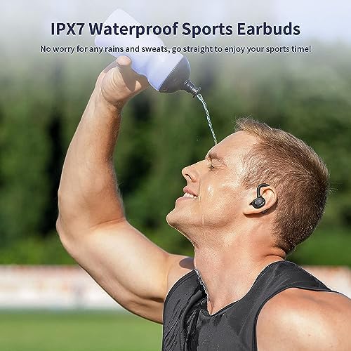 PSIER Wireless Sports Earbuds with Bluetooth 5.3 – Open Ear Headphones Featuring Digital Display Charging Case, 40 Hours Playtime, and Ergonomic Earhooks for Ultimate Comfort During Running, Walking, and Workouts – Enhance Your Audio Experience While Staying Aware of Surroundings