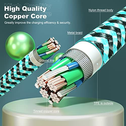 Premium 3-Pack 10 FT Right Angle Lightning Charger for i Phone – Apple MFi Certified Fast Charging Cable for i Phone 14/13/12/11 Pro/Pro Max/Mini/XS/XR/8/7 Plus & i Pad – Ideal for Car Play & Enhanced Durability for Everyday Use
