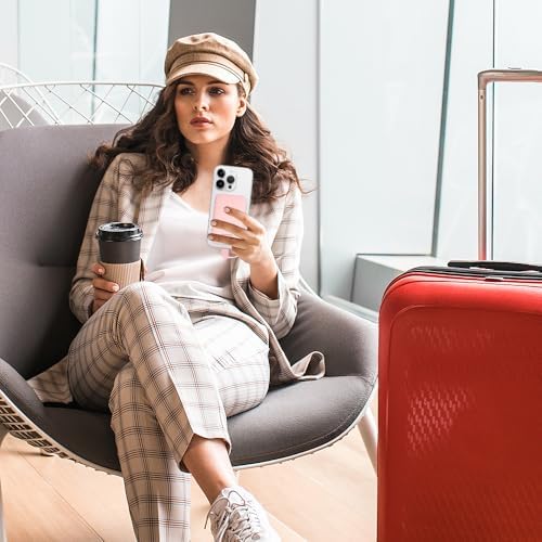 Ultra-Slim 5000 m Ah Power Bank with Built-In USB-C Cables – Dual Charging External Battery Pack for i Phone & Android – Lightweight Travel Companion in Black & Pink – Effortless Portability and Enhanced Device Compatibility