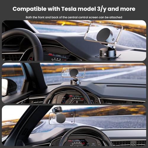 Ultimate Magnetic Vacuum Phone Holder for Cars – Advanced Suction Cup Stand with One-Touch Vacuum Grip, 96 lbs Stability, N54-4 Magnetic Force, Multi-Angle Adjustment – Universal Fit for All Smartphones in Elegant Black Design