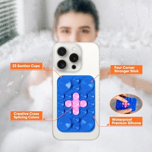 Magnetic Suction Cup Phone Mount for Mag Safe Cases – Ultimate Hands-Free Solution for i Phone 12/13/14/15/16 – Superior Anti-Slip Grip for Showers, Cooking, and Video Conferencing – Sleek Black Design to Enhance Content Creation and Daily Convenience