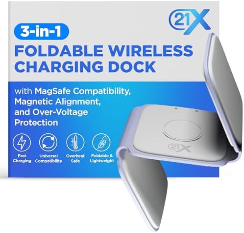 Ultimate 3-in-1 Foldable Magnetic Wireless Fast Charger for i Phone & Samsung – Compact Travel Charging Pad for Qi-Enabled Devices, Apple Watch, and Air Pods – Unmatched Speed and Versatility for On-the-Go Power Solutions