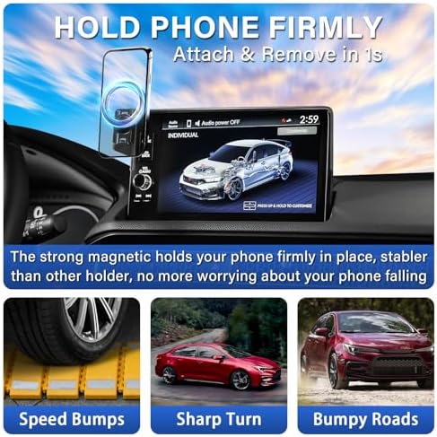 Custom-Fit 360-Degree Rotation Car Phone Holder for Toyota Corolla 2019-2025 & Corolla Cross 2022-2025 – Hands-Free Cell Phone Cradle with 8-Inch Screen Compatibility – Elevate Driving Safety and Convenience with Sturdy, Easy-Install Mount