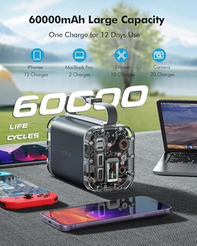 Ultimate 30000 m Ah Portable Power Bank – 65 W USB-C PD Fast Charger with Smart Digital Display for Laptops, Tablets, and Smartphones – Universal Multi-Device Compatibility for Mac Book, Dell XPS, i Pad, Steam Deck, i Phone, and Samsung – Essential Travel Power Solution