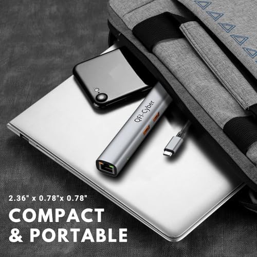 Revolutionize Your Workspace with the All-in-One 6-in-1 USB C Hub – Experience 4 K HDMI Clarity, Lightning-Fast Ethernet, Dual USB 3.1 Gen 2 Data Ports, and 100 W Power Delivery for Ultimate Device Compatibility – Perfect for Mac Book Pro/Air, Chromebook, Dell XPS, and HP Laptops – Unleash Maximum Productivity and Versatility Today!