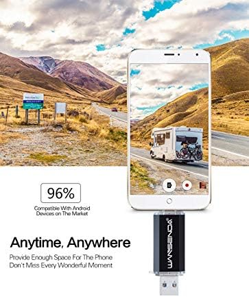 WANSENDA 64 GB OTG USB Flash Drive – 2-in-1 USB 3.0/3.1 & Type-C Storage for Android Devices, PC & Mac – Fast File Transfers with Stylish Red Design for Effortless Data Management