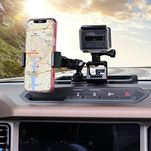 BESTAOO Premium Adjustable Dash Phone Mount for 2021-2025 Ford Bronco – Essential Driver-Side Cell Phone Holder for Effortless Navigation & Communication – Superior Stability with Universal Smartphone Compatibility