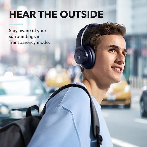 Unleash Your Sound: Anker Q20 i Wireless Over-Ear Headphones with Advanced Noise Cancellation, 40-Hour Battery Life, and Customizable Audio Profiles – Immerse Yourself in Hi-Res Audio with Deep Bass and Transparency Mode for Ultimate Comfort and Clarity