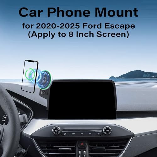 Car Phone Holder for 2020-2025 Ford Escape Accessories Apply to 8 Inch Touch Screen 15W Fast Wireless Charger Screen Fixed Clip Cell Phone Mount Hands-Free 360 Degree Rotation – Enhanced Compatibility and Speed