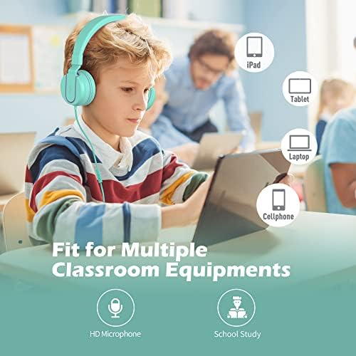 Stylish AILIHEN I35 Kids Foldable Headphones with Safe 93 d B Volume Limiting and HD Microphone – Perfectly Designed for Learning and Fun on Chromebooks, Laptops, and Tablets – Trendy Pink and Purple Color for Young Explorers and Students