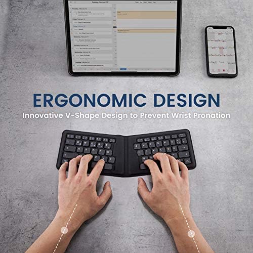 Unleash Productivity with the Perixx PERIBOARD-805 E US Wireless Foldable Bluetooth Keyboard – Ultra-Thin Ergonomic Design for Seamless Typing on i OS, Android & Windows Devices – Perfect Travel Companion for Professionals & On-the-Go Users!
