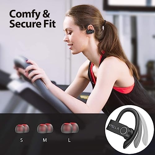 Premium Waterproof Wireless Earbuds – Bluetooth Headphones with 11 Hours Playback for Active Lifestyles, In-Ear Design with Secure Earhooks, Built-in Microphone for Hands-Free Calling, Ideal for Sports and Gym Workouts – Enhanced Compatibility for Seamless Connectivity