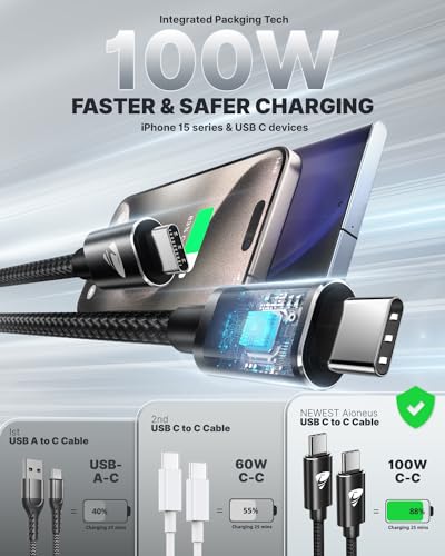 6 FT USB Type C Cable 2 Pack – High-Speed Fast Charging and Data Transfer Cord for Samsung Galaxy A Series and LG Models – Durable Nylon Braided Charger with Tangle-Free Design for Ultimate Convenience and Extended Reach