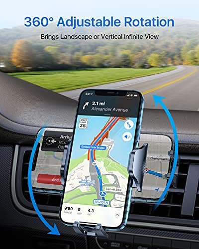 Upgrade Your Drive with the andobil 2025 Military-Grade Car Phone Holder Mount – Secure Vent Clip for i Phone 16/15/14/13/12 Pro Max & Samsung S25/S24 – Effortless One-Handed Operation, 360-Degree Rotation & Tool-Free Installation for Enhanced Navigation Safety