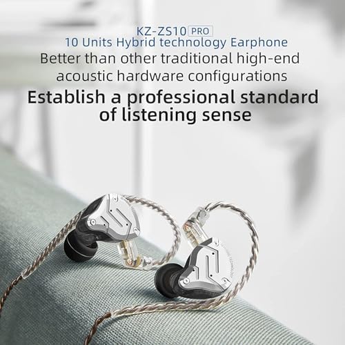 Discover the KZ ZS10 PRO Wired Gaming Earbuds – the Ultimate In-Ear Monitors with Advanced 4 BA + 1 DD Drivers for Audiophile-Level Sound Quality and Gaming Precision. Engineered with Superior Noise Cancelling Technology, these Ergonomically Designed Earbuds Feature a Detachable 2-Pin Cable for Effortless Replacement and Enhanced Compatibility Across Devices. Experience Unmatched Comfort During Extended Sessions, Thanks to Their Snug Fit, While the Built-In Microphone Facilitates Seamless Communication for Gaming or Calls. Immerse Yourself in Rich, Detailed Audio Like Never Before – Elevate Your Listening Experience with KZ ZS10 PRO, Where Exceptional Sound Meets Durable Craftsmanship. Perfect for Gamers and Music Enthusiasts Seeking High-Performance Earbuds That Deliver on Every Level.