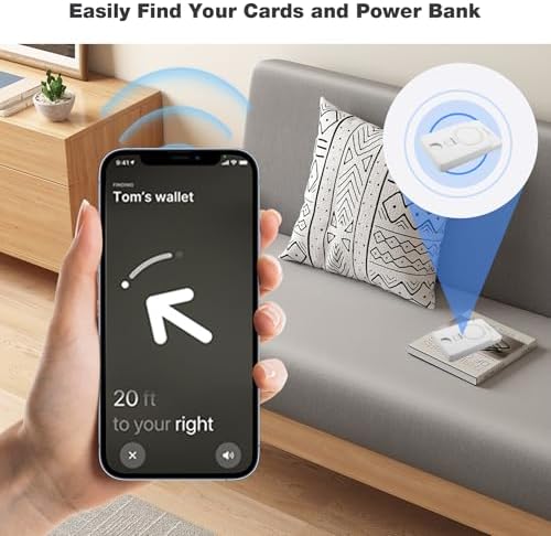 Magnetic Power Bank with Integrated Air Tracker for Apple Devices – 5000 m Ah Wireless Charger Featuring Card Holder, Supports Mag Safe & Apple Find My, 20 W High-Speed USB-C Charging, Perfect for i Phone 12/13/14/15/16 – Stay Powered & Secure On-the-Go