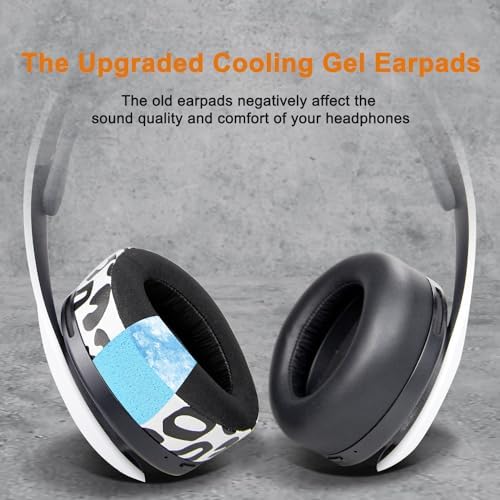 SOULWIT Premium Cooling-Gel Earpads for Sony PS5 Pulse 3 D Wireless Headset – Noise-Isolating Cushions for Enhanced Comfort and Gameplay – Effortless Installation, Sleek Black Design for Ultimate Gaming Experience