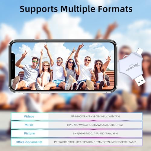 MFi Certified 128 GB USB 3.0 Flash Drive – 3-in-1 External Memory Stick for i Phone, i Pad, Android & PC – High-Speed Data Transfer for Photos, Videos & Backup – Ultimate Portable Storage Solution for Effortless Data Management and Secure File Sharing