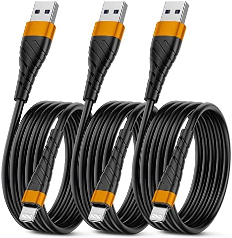 High-Speed OIITH MFi Certified Lightning Charging Cable Trio – 3 FT Durable i Phone USB Cords for Fast 2.4 A Charging – Compatible with i Phone 12/11/XS/Max/XR/X/8/7/6 & i Pad – Reliable, Compact Design for Home & Travel Use – Red Color Edition