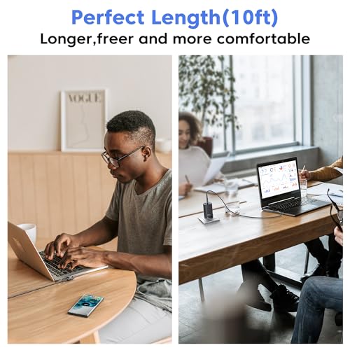 10 ft Braided USB to USB C Cable (2 Pack) – 90 Degree Right Angle Fast Charging Cord for i Phone 16/15 Series, Samsung Galaxy S10/S10+, LG V30, Nintendo Switch – Ultimate Durability and Flexible Connectivity