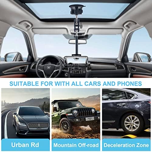 Leepiya 360-Degree Adjustable Car Phone Mount with Remote Control – Universal Suction Cup Holder for Seamless Video Recording and Navigation – Enhanced Compatibility for Smartphones – Ideal for Hands-Free Calls and Documenting Your Journey