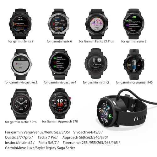 Ultimate 2 in 1 Garmin Smartwatch Charging Dock with USB Wall Plug – Efficient Power Hub for Fenix, Venu, Vivoactive, Instinct, Forerunner Series – 3.3 ft Cable for Enhanced Accessibility and Rapid Charging – Durable Accessory for Active Lifestyles and Fitness Enthusiasts