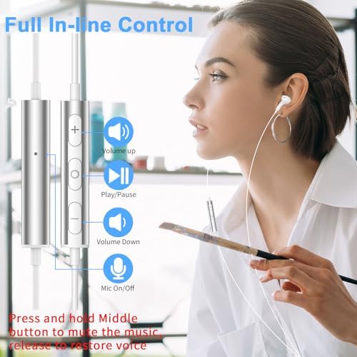 Lightweight USB Noise-Canceling Headset with Microphone for PCs and Laptops – 7.5 Ft Wired Earbuds Featuring In-Line Volume Control for Seamless Zoom Meetings and Online Learning, Optimized for Dell & HP – Superior Comfort and Crystal-Clear Audio for Extended Use