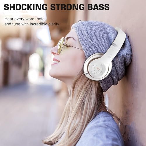 Ultimate Hi-Fi Over-Ear Wireless Bluetooth Headphones – Stylish Black & Gold Design with Built-In Microphone, FM Radio, and Foldable Portability for Superior Comfort and Enhanced Sound Experience