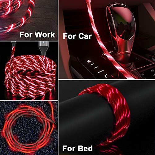 Illuminate Your Charging Experience: MFi Certified 6 ft LED Light Up Lightning Cable for i Phone 14/13/12/11/11 Pro/Max/XS/XR/X/6/7/8 – Fast Charging & High-Speed Data Sync in Vibrant Purple – Optimal Durability & Enhanced Compatibility for Effortless Connectivity