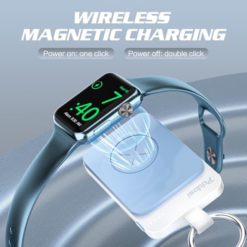 Compact Magnetic Apple Watch Charger Power Bank – 1500 m Ah Keychain Fast Charging Solution for All Models (Series 2-10, SE, Ultra) – Ultimate Portability and Enhanced Compatibility for On-the-Go Lifestyle